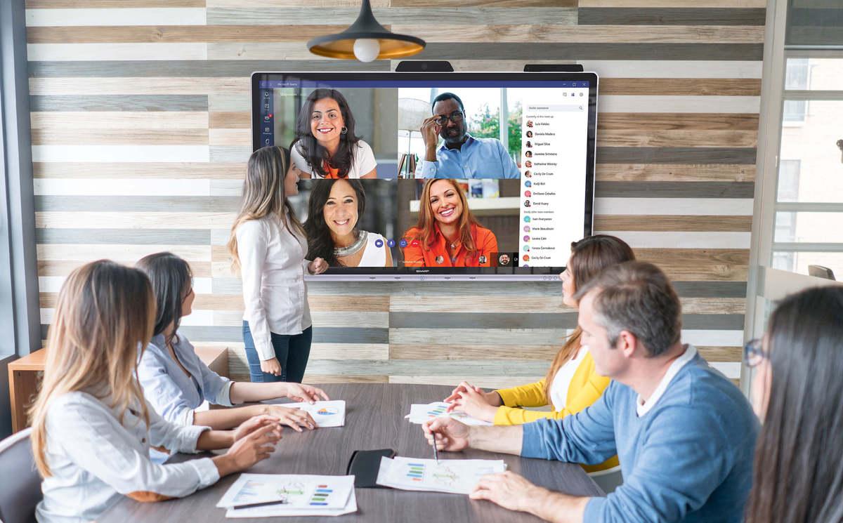 Sharp windows collaboration Display visioconférence avec Teams